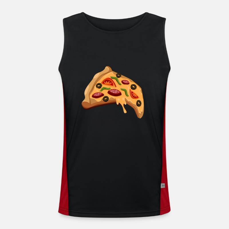 Pizza Stueck Pizzeria Funktionelles Kontrast-Tank Top für Männer 