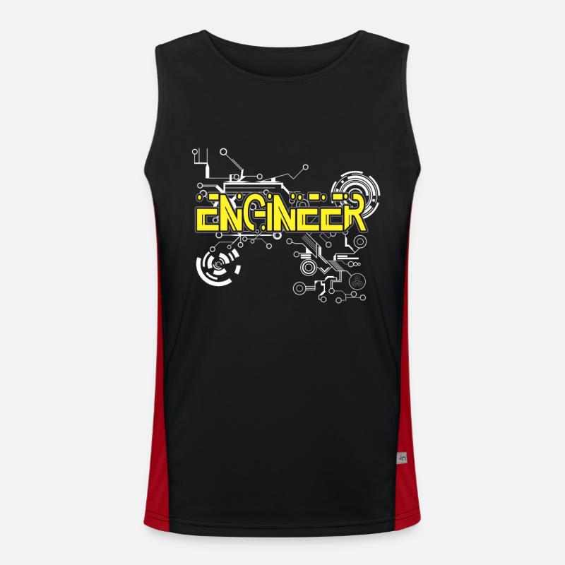 Engineer Technician Engineers Gifts - Men's Functional Contrast Tank Top  - black/red