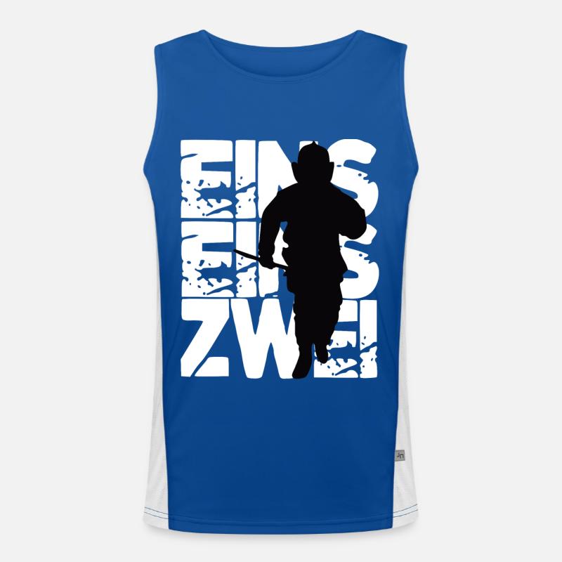 Firefighters one one two fireman fire department Men's Functional Contrast Tank Top 