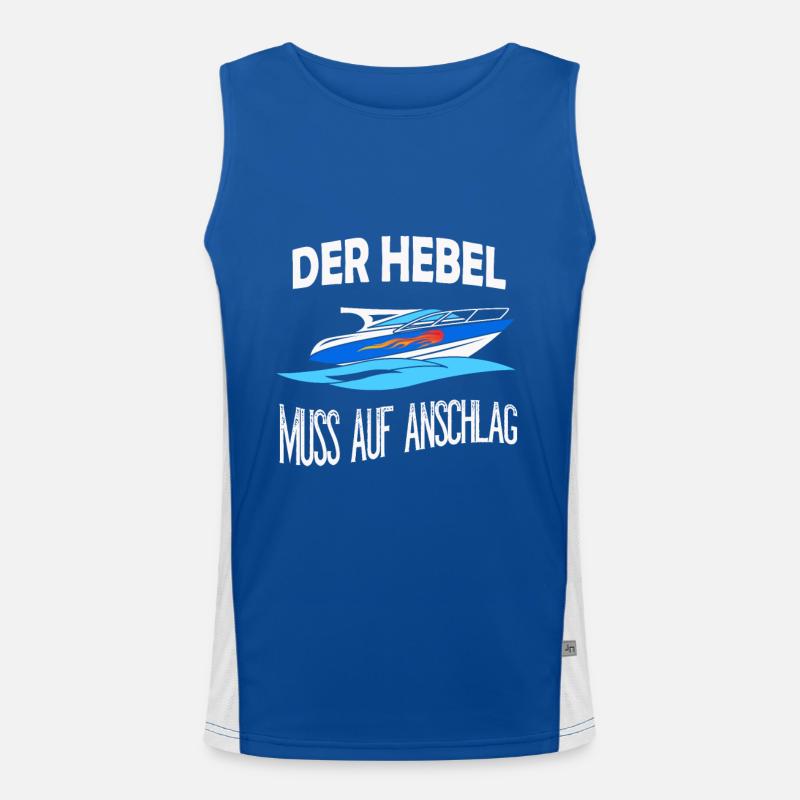 Der Hebel muss auf Anschlag Sportboot Motorboot Funktionelles Kontrast-Tank Top für Männer 