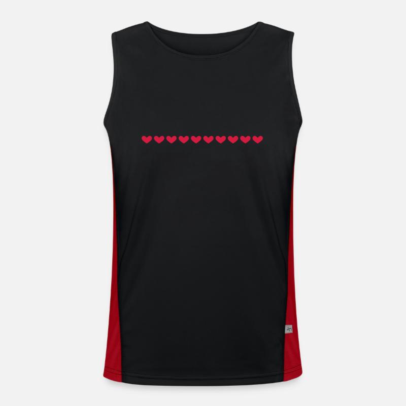 Linie Herz Herzchen Strich Ornament Funktionelles Kontrast-Tank Top für Männer 