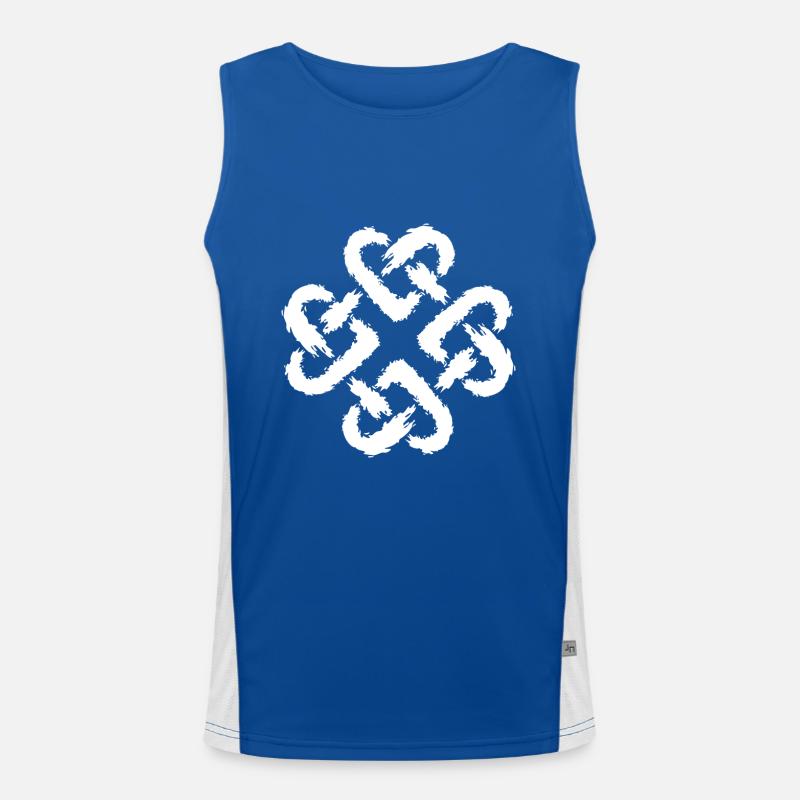 Celtic knot heart infinity white Men's Functional Contrast Tank Top 