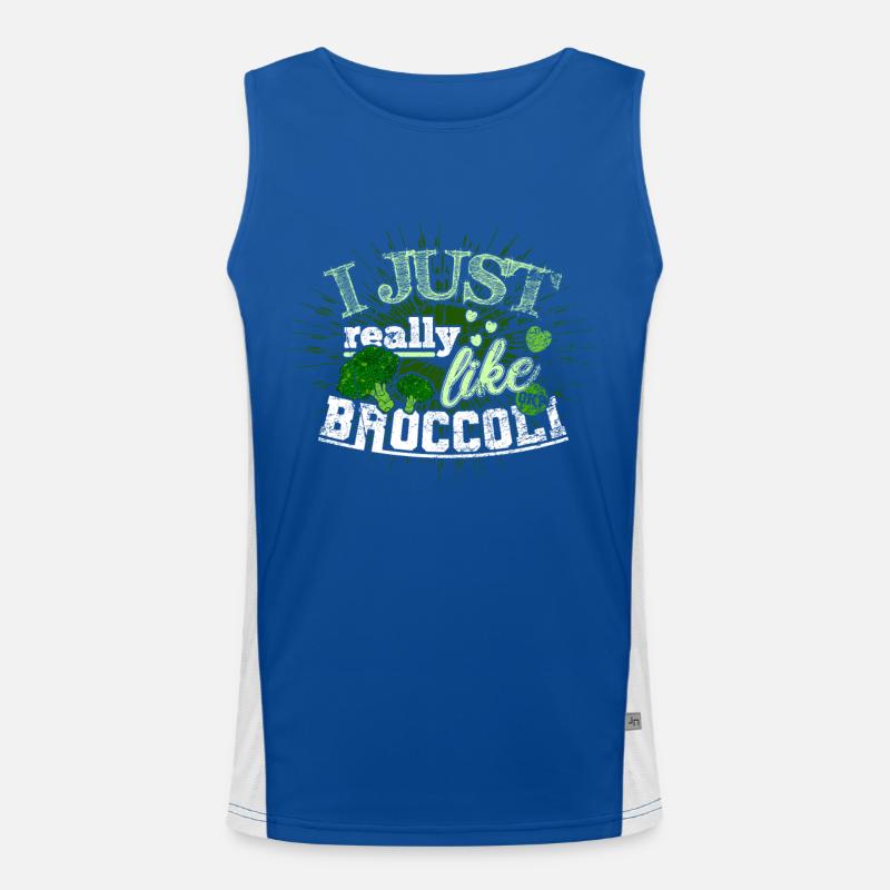 Broccoli vegetables Men's Functional Contrast Tank Top 