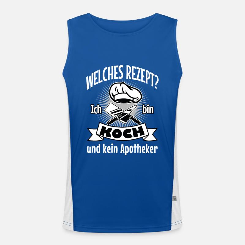 Koch Kuechenchef lustiger Spruch Geschenk Funktionelles Kontrast-Tank Top für Männer 