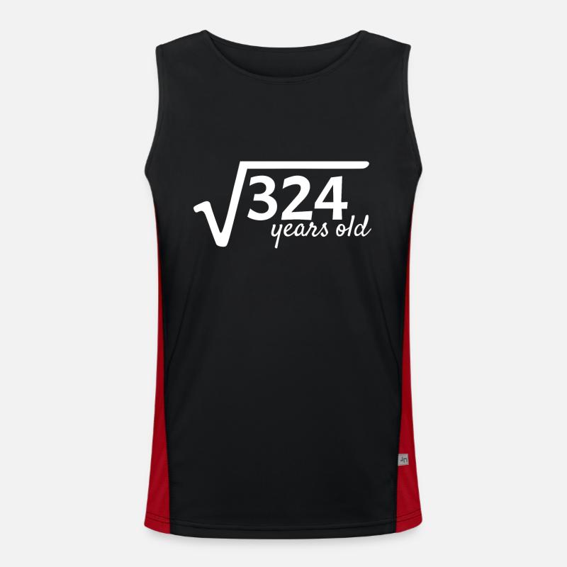 18 years old root math - Men's Functional Contrast Tank Top - black/red