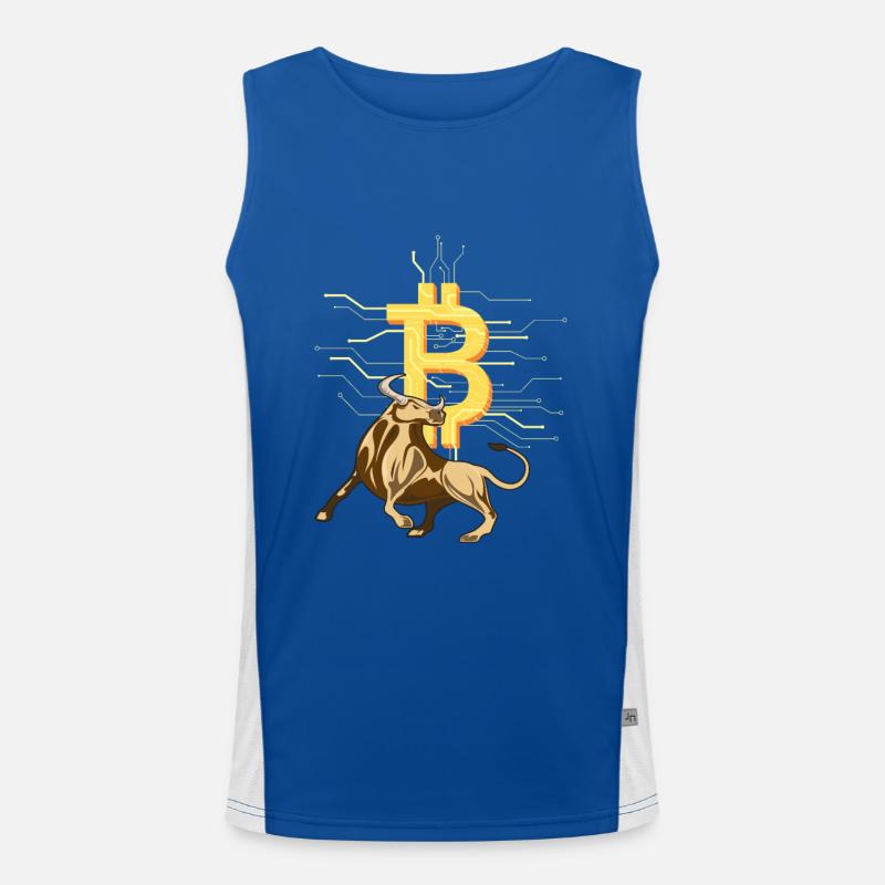 Bitcoin Bulle Cryptowährung Funktionelles Kontrast-Tank Top für Männer 