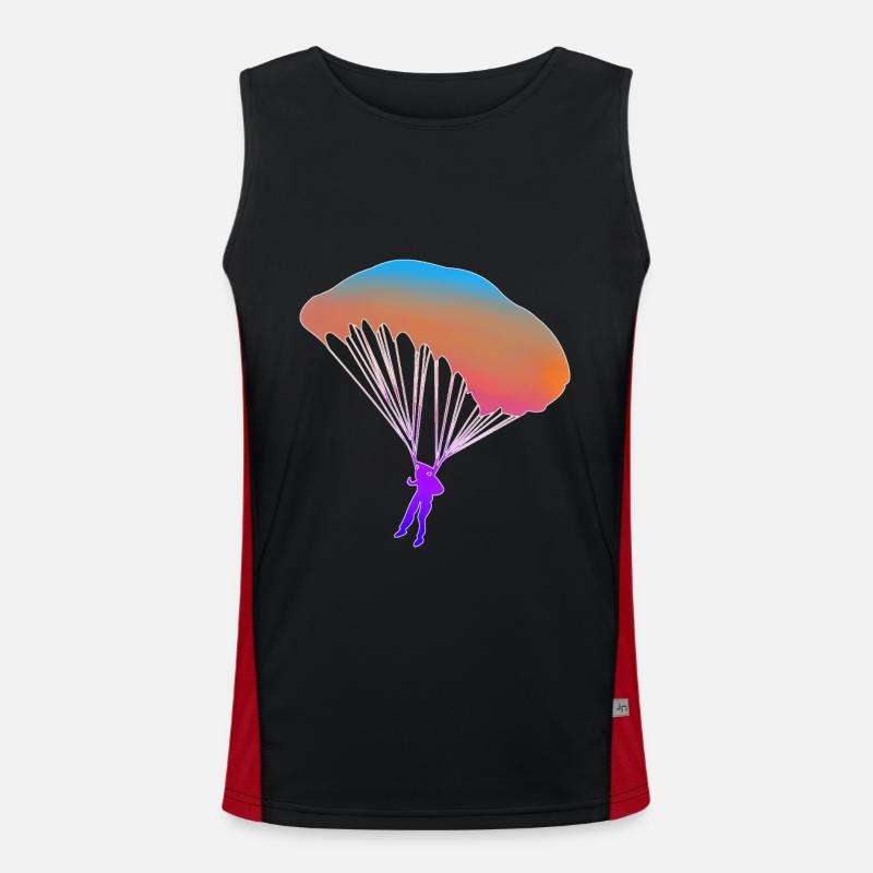 Skydiver parachute parachute gift Men's Functional Contrast Tank Top 