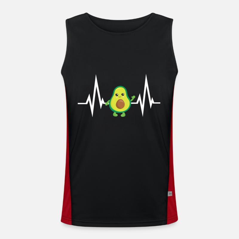 Herzschlag Avocado Funktionelles Kontrast-Tank Top für Männer 