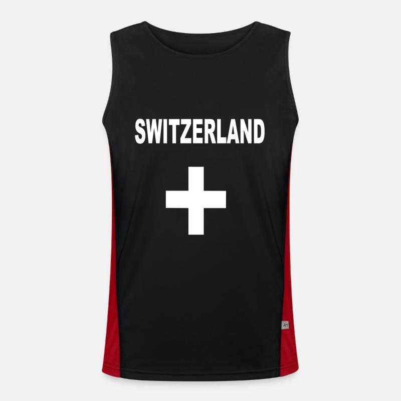 Schweiz Funktionelles Kontrast-Tank Top für Männer 