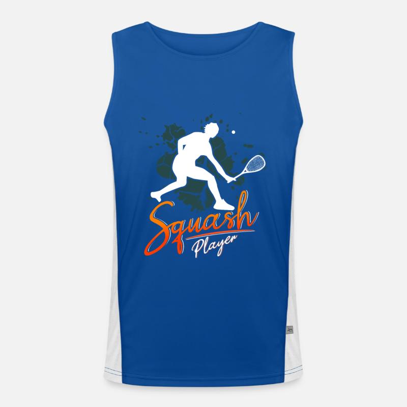 Funny squash squash player Men's Functional Contrast Tank Top 