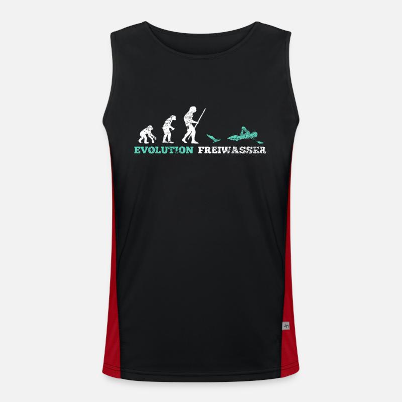 Swimming open water evolution - Men's Functional Contrast Tank Top  - black/red