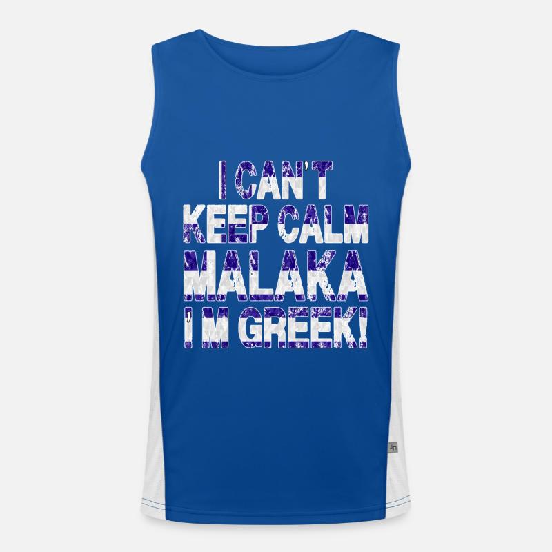 Grecs Fierté Malaka Grecque Spartiate Grecque Débardeur respirant contrasté Homme 