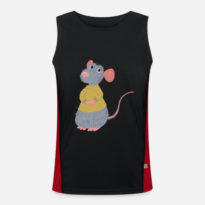 Rat Rodent Rodent Mouse Vermin Pest Men's Functional Contrast Tank Top 