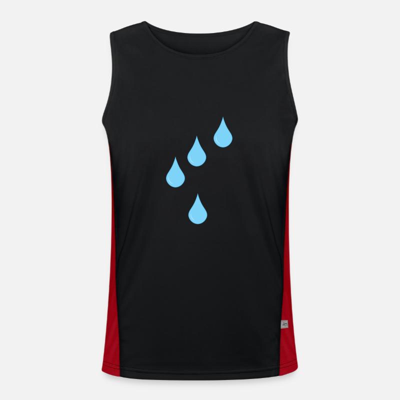Raindrops icon rain drops Men's Functional Contrast Tank Top 