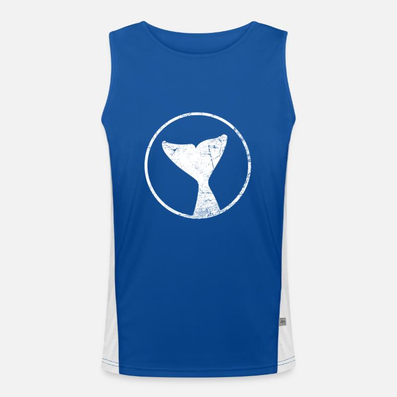 Whale sperm whale illustration Men's Functional Contrast Tank Top 