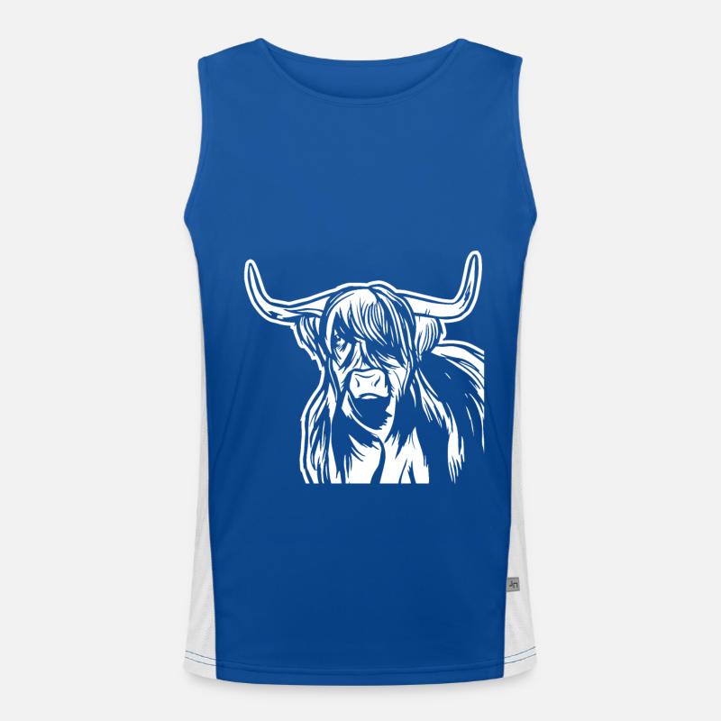 Great Highland Cattle beef Men's Functional Contrast Tank Top 