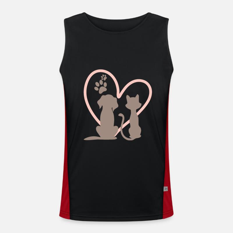 Hund und Katze Funktionelles Kontrast-Tank Top für Männer 