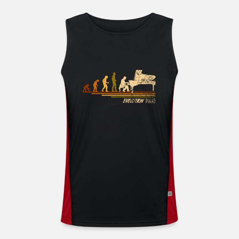Evolution Pianist - Men's Functional Contrast Tank Top  - black/red