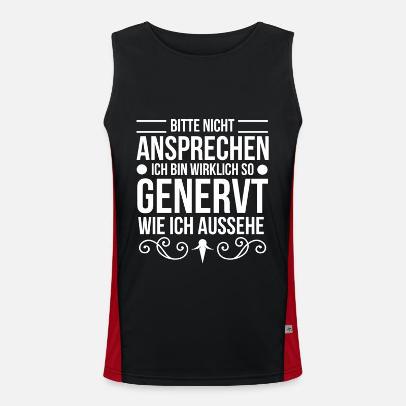 Genervt von Menschen - Genervt Funktionelles Kontrast-Tank Top für Männer 