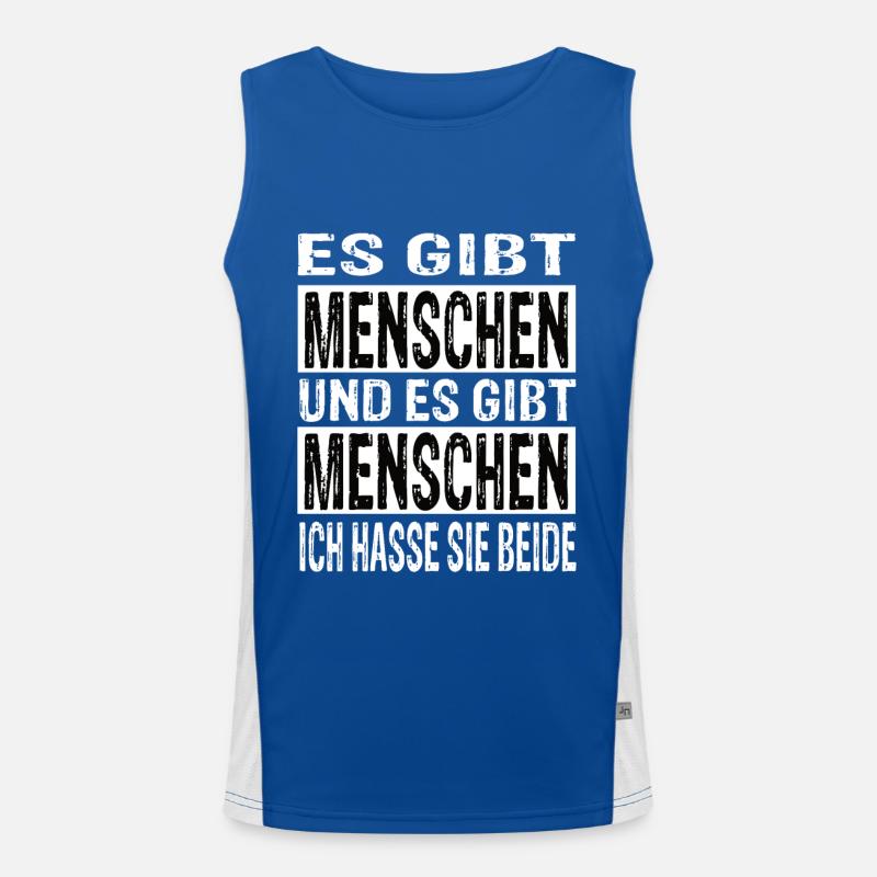 Ich Hasse Menschen Funktionelles Kontrast-Tank Top für Männer 