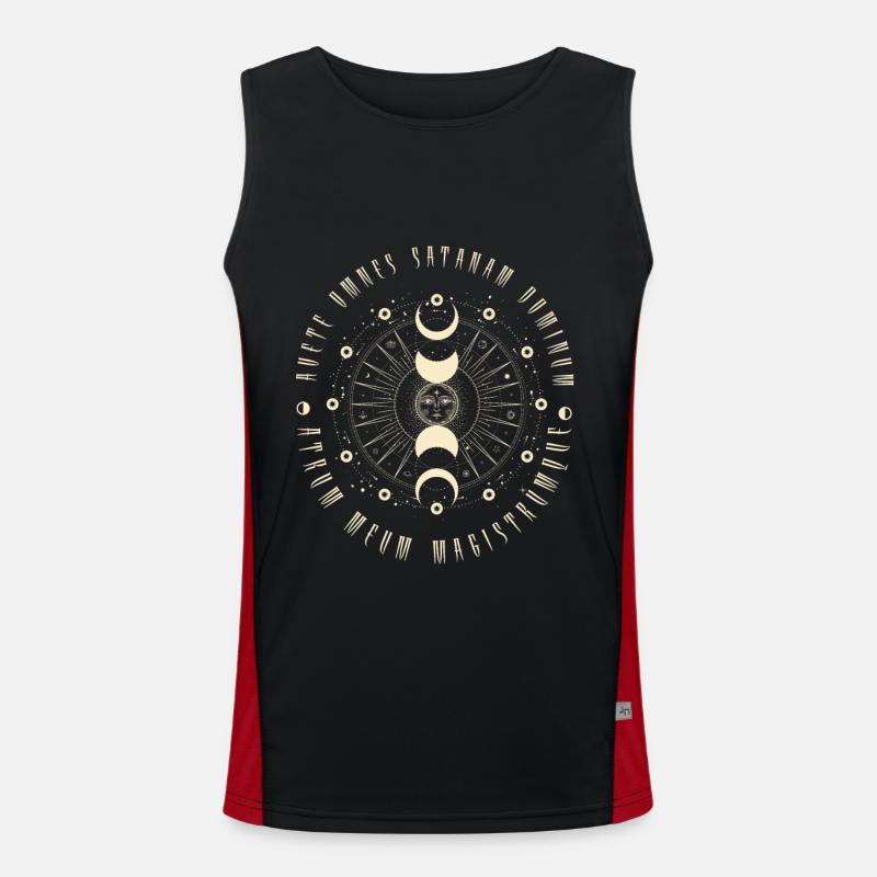 Hexerei Gothic geometrische Sonne Schwarze Magie Funktionelles Kontrast-Tank Top für Männer 