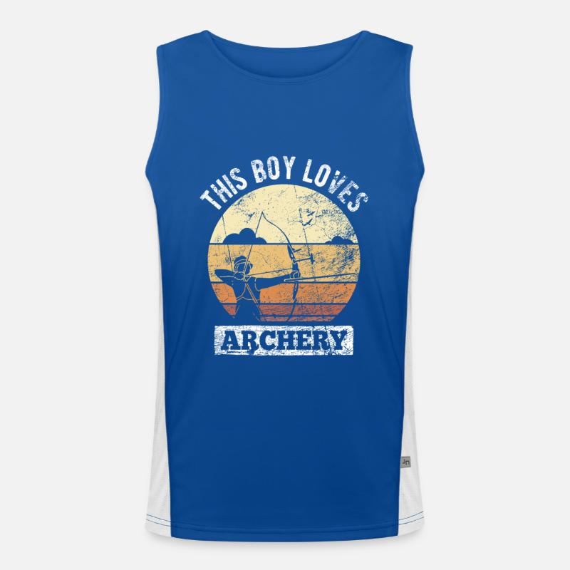 Retro archer archery bow Men's Functional Contrast Tank Top 
