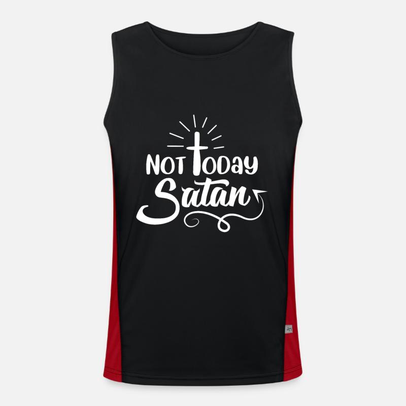 Not Today Satan Men's Functional Contrast Tank Top 