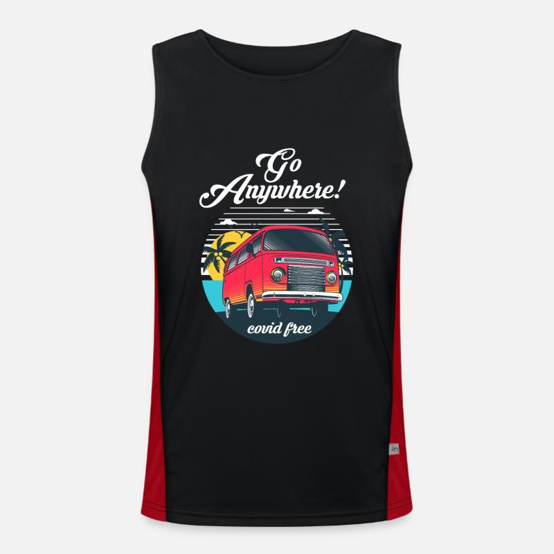 Camping camper caravan mobile homes Men's Functional Contrast Tank Top 