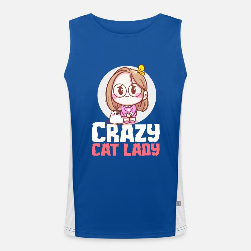 Crazy Cat lady Men's Functional Contrast Tank Top 