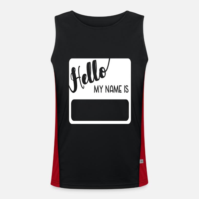 Hello My Name Is - Men's Functional Contrast Tank Top  - black/red