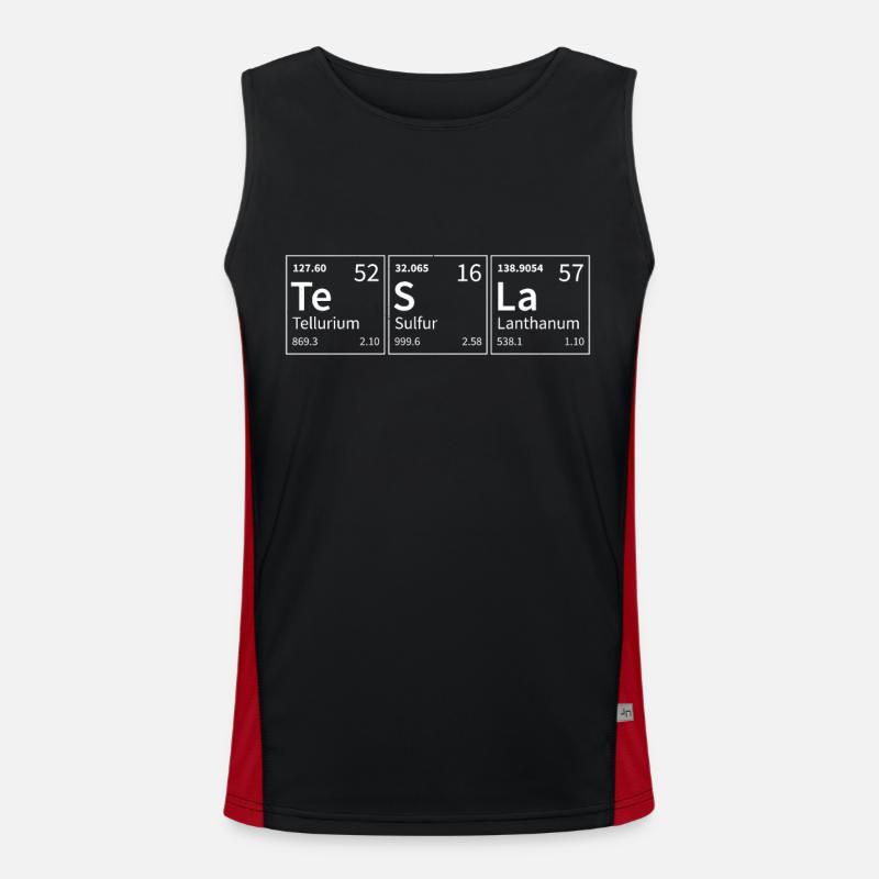 Tesla Periodic Elements Chemistry - Men's Functional Contrast Tank Top - black/red