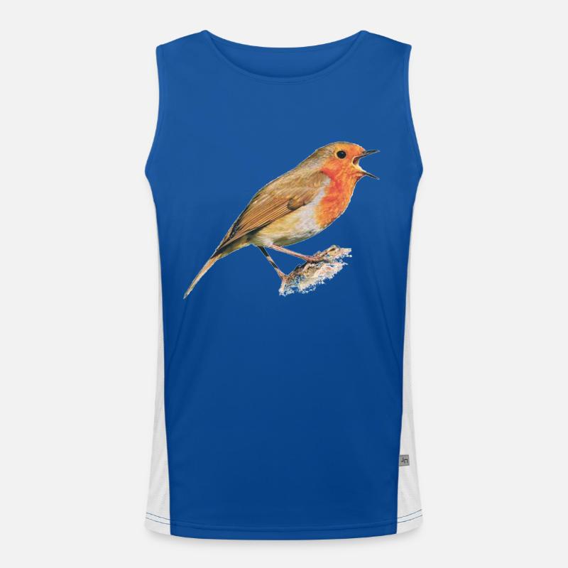 Rotkehlchen Vogel Robin Funktionelles Kontrast-Tank Top für Männer 
