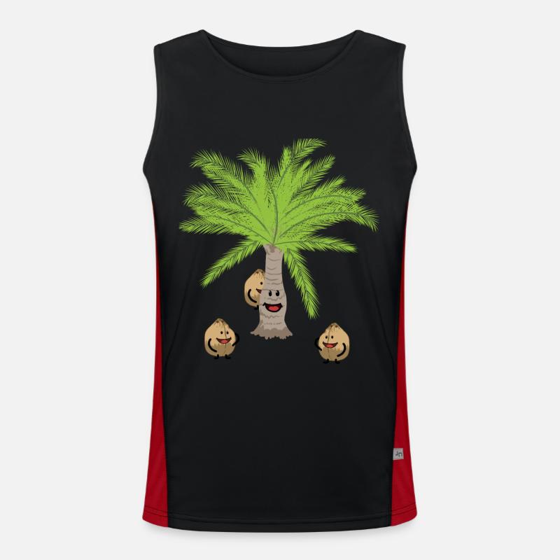 Coconut Palm Trees Nut Nuts Botanical Men's Functional Contrast Tank Top 