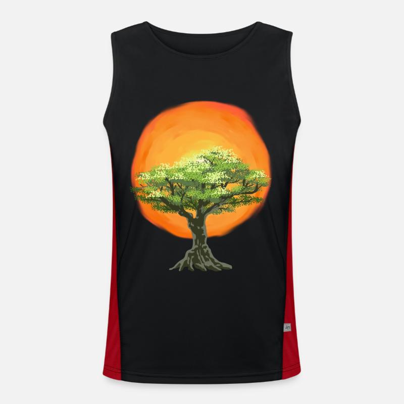 Olive Tree Trees Nature Sunshine Sun Men's Functional Contrast Tank Top 