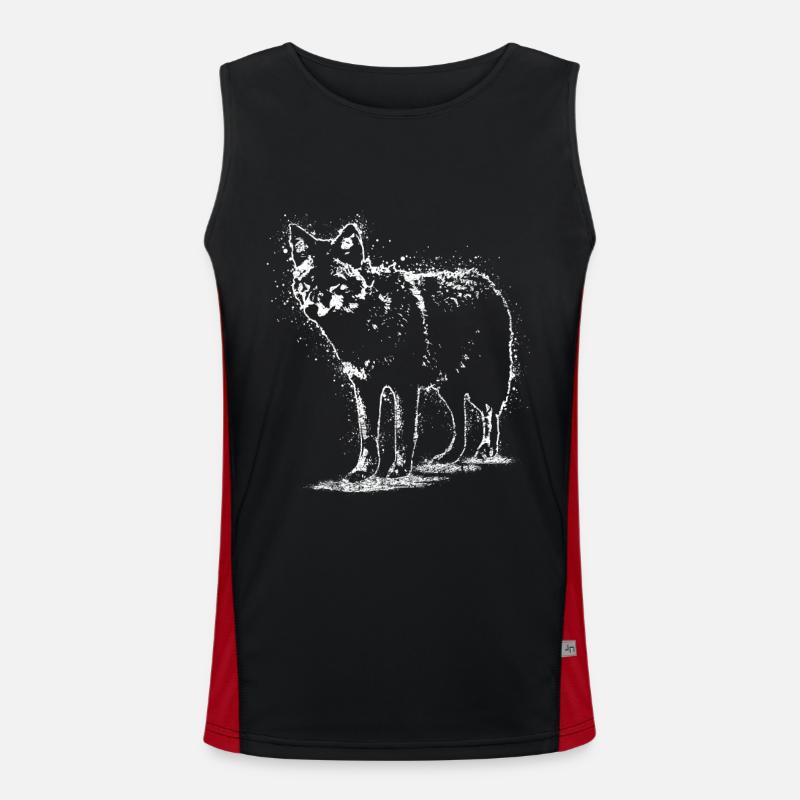 Wolf Spruch Wolfsrudel Funktionelles Kontrast-Tank Top für Männer 