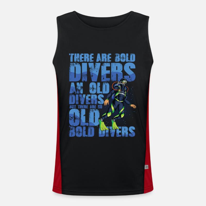 Bold and Old Divers - Men's Functional Contrast Tank Top - black/red