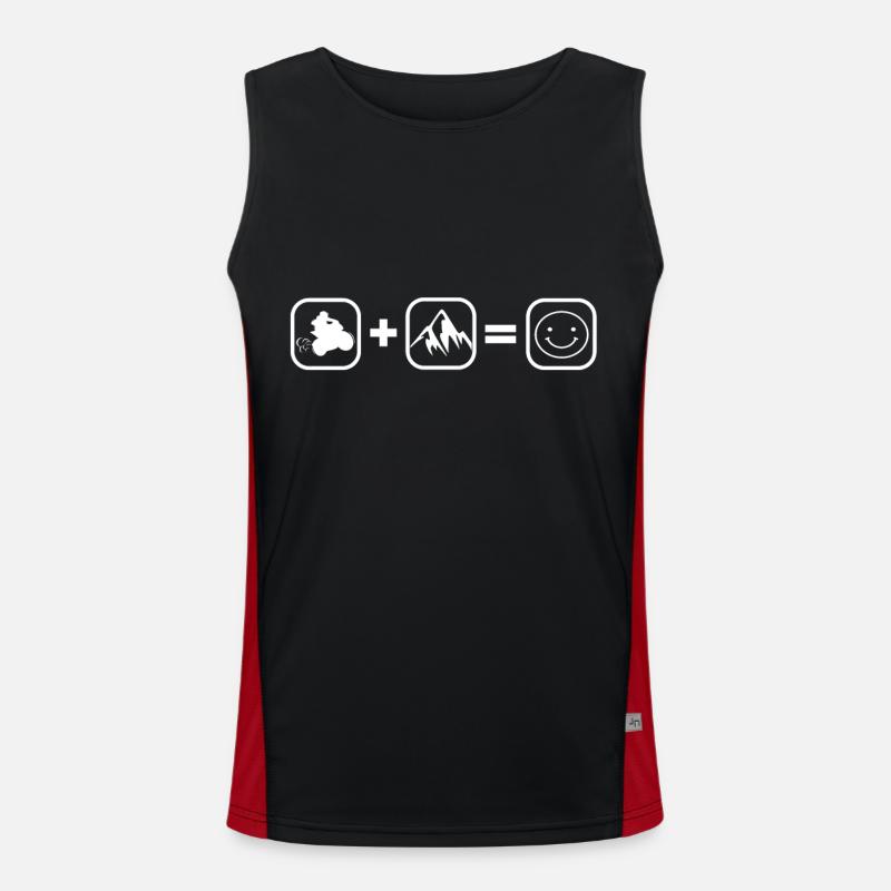 Motorrad und Berge Funktionelles Kontrast-Tank Top für Männer 