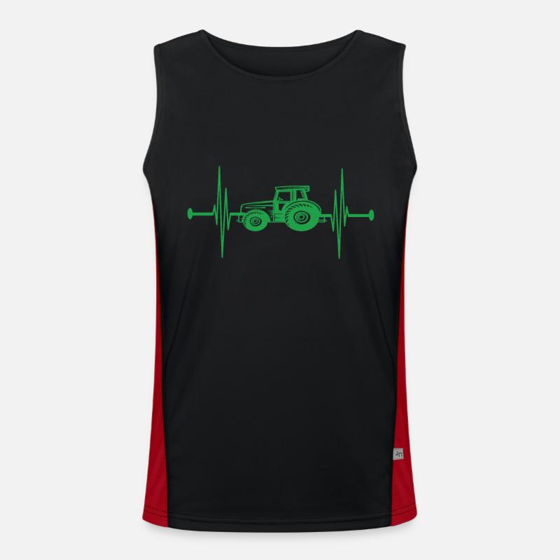Traktor Herzschlag Funktionelles Kontrast-Tank Top für Männer 