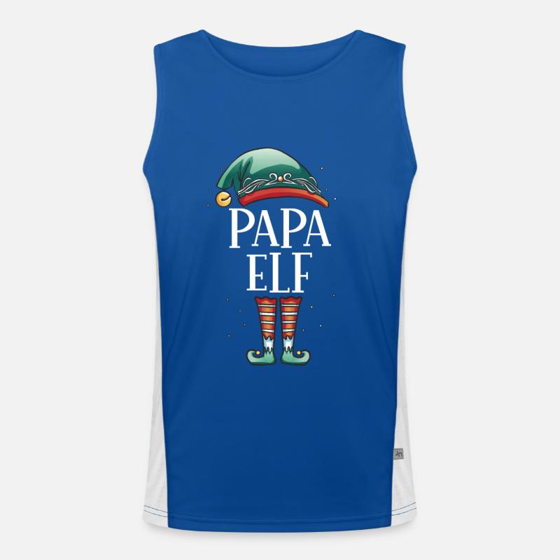 Weihnachten Partnerkostüm Papa Elf Elfe Elfen Funktionelles Kontrast-Tank Top für Männer 
