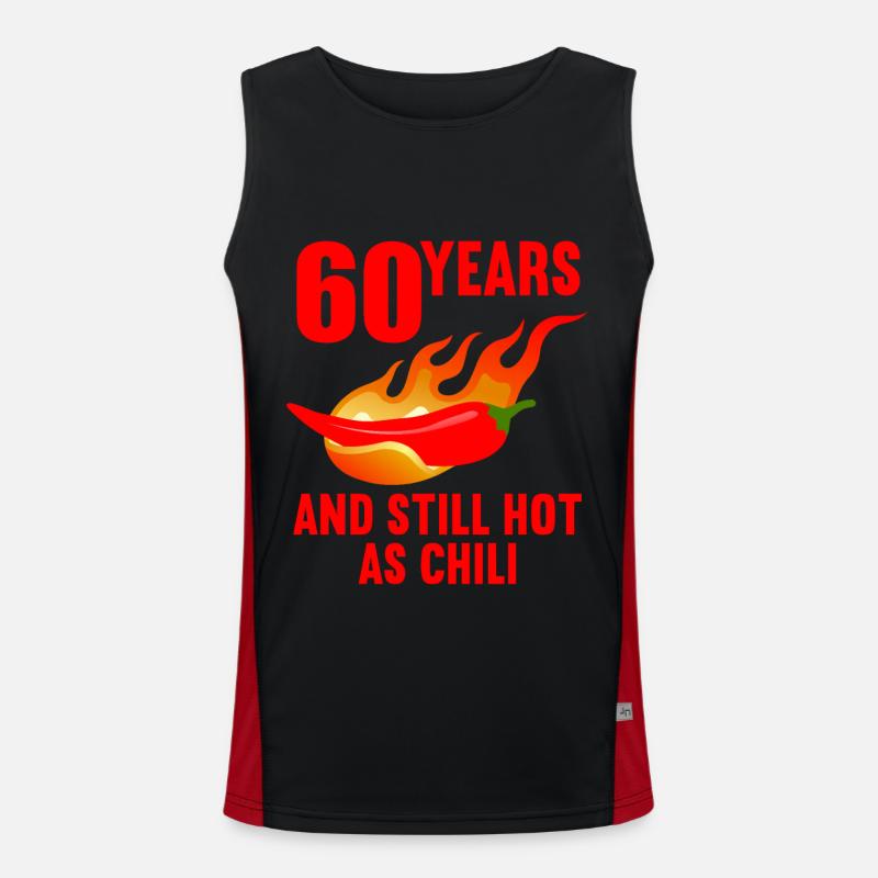 60 ans chaud comme chili 60e anniversaire Débardeur respirant contrasté Homme 