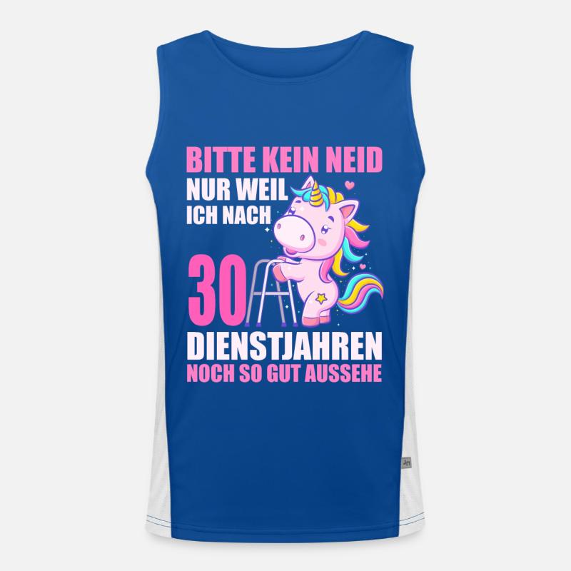 30 Jahre im Dienst 30 Jähriges Dienstjubiläum Funktionelles Kontrast-Tank Top für Männer 
