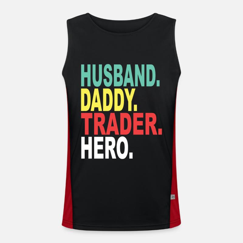 Ehemann Papa Trader Held Funktionelles Kontrast-Tank Top für Männer 