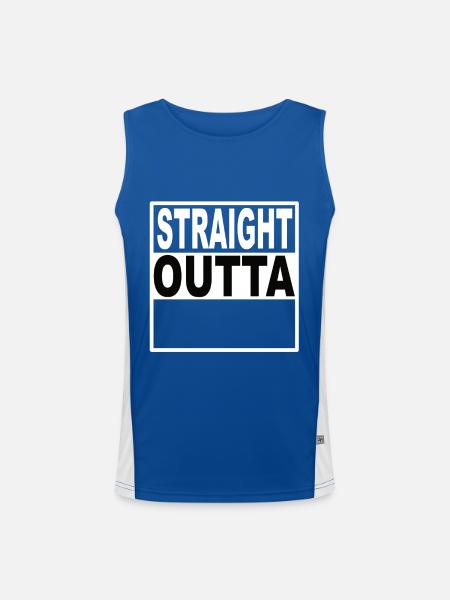 Straigt Outta - Men's Functional Contrast Tank Top  - royal/white - Front
