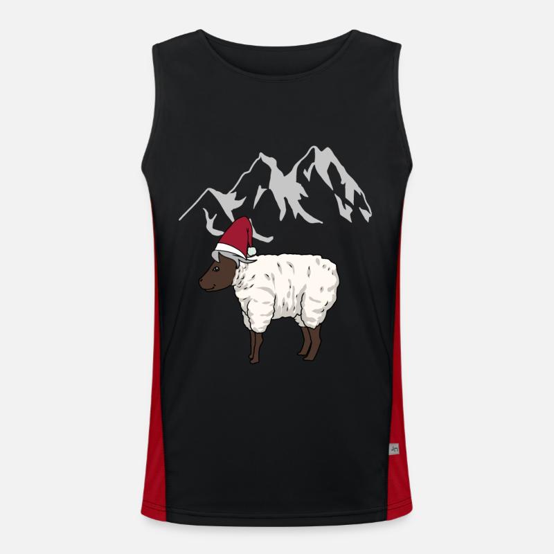 Austria, Alps, Mountains, Mountains, Mutton, Sheep, Alm Men's Functional Contrast Tank Top 