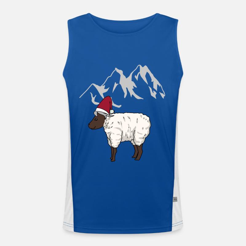 Austria, Alps, Mountains, Mountains, Mutton, Sheep, Alm Men's Functional Contrast Tank Top 