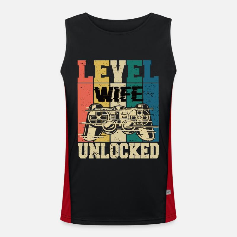 Level Ehefrau Freigeschaltet Funktionelles Kontrast-Tank Top für Männer 