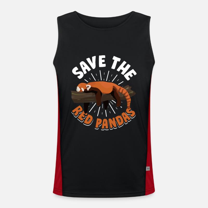 Red Panda Panda Bear - Men's Functional Contrast Tank Top  - black/red
