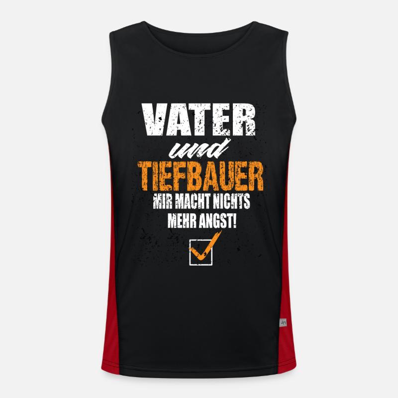Vater und Tiefbauer Funktionelles Kontrast-Tank Top für Männer 