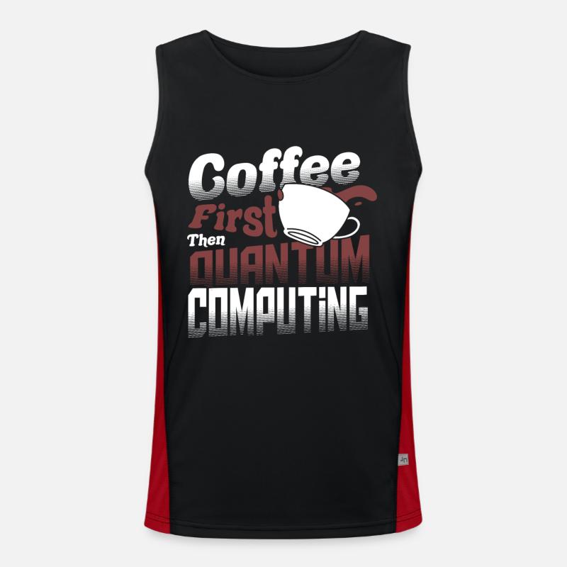 Quantum Computer Science - Men's Functional Contrast Tank Top  - black/red