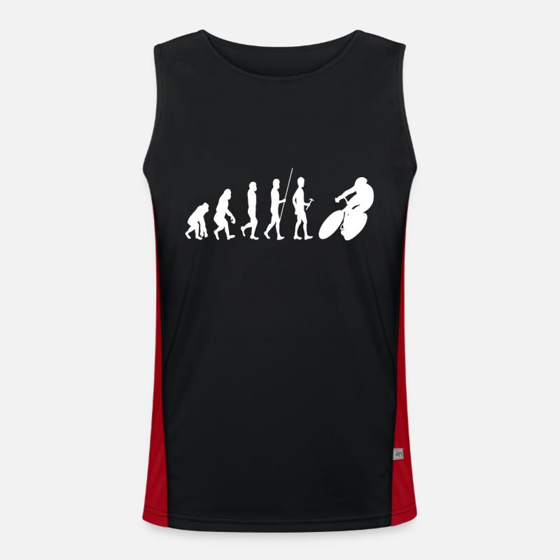Évolution du vélo de route - Débardeur respirant contrasté Homme - noir/rouge